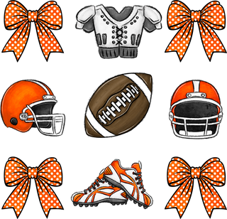 Football Bows Orange