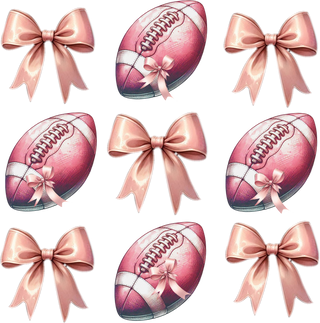 Football Bows Pink