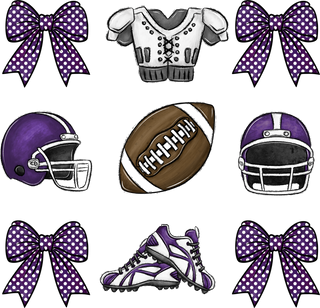 Football Bows Purple