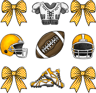 Football Bows Yellow