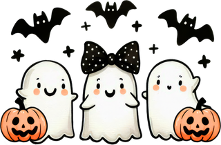 Ghost Pumpkin Bats