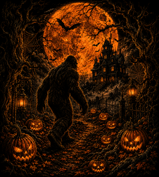 Halloween Bigfoot - For Black Shirt