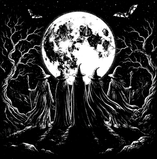 Witch Coven Halftone - For Black Shirts