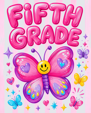 Back To School Butterfly 5th Grade