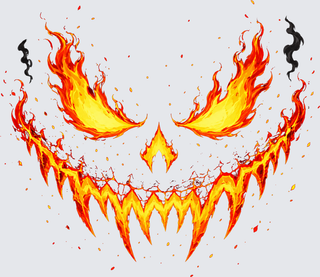 Flaming Pumpkin Face