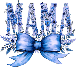 Blue Floral Coquette Mama