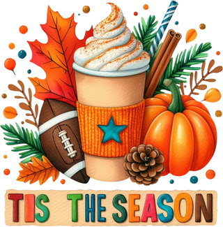 Tis The Season Pumpkin Spice Latte Fall Football Autumn