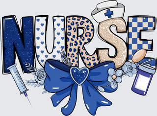 Blue Glitter Nurse