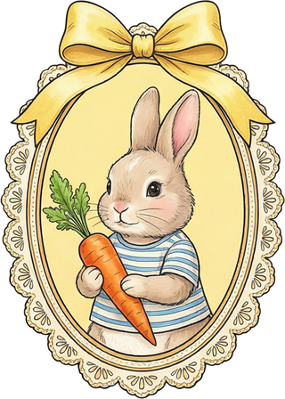 Vintage Thrifted Bunny Carrot Easter