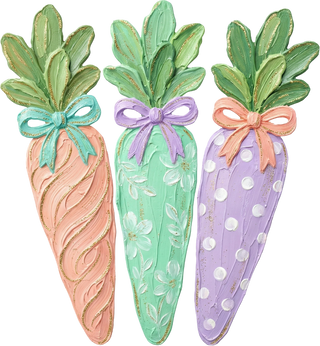 Hand Painted Carrots Easter