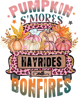 Pumpkin S'mores Hayrides Bonfires Fall Autumn Truck