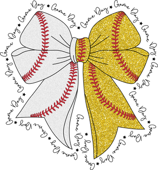 Baseball Softball Bow PNG, Game Day PNG (2)