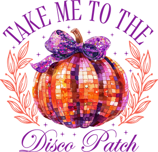 Take Me To The Disco Patch Sparkly Pumpkin