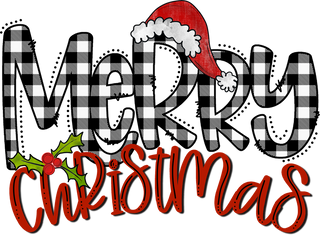 black white buffalo plaid merry christmas