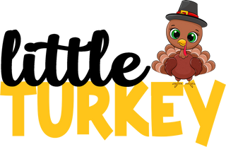 Little Turkey Thanksgiving Design with Pilgrim Hat