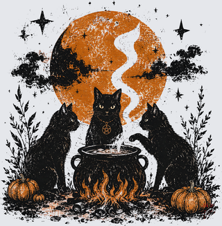 Witch Cat Coven Halloween