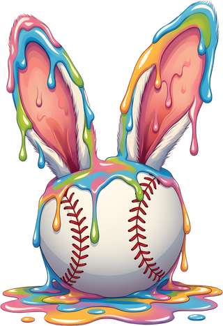 Easter Bunny Baseball Ice Cream Drip