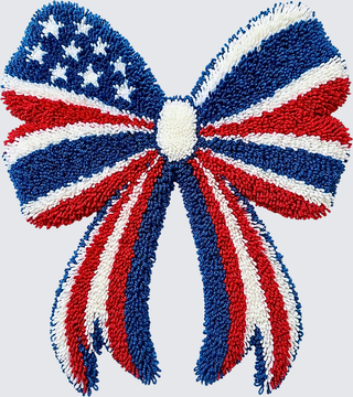 Latch hook patriotic bow