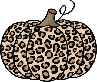 Leopard Print Pumpkin with Curly Stem
