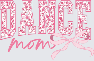 Dance Mom Pink Flowers Bow