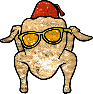 Turkey with Yellow Glasses Sequin