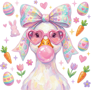 Hand Painted Preppy Easter Goose