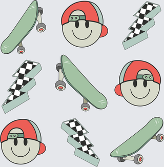 BoySummerSkateboardCheckers