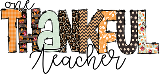 Thankful Teacher Autumn Patchwork Letters
