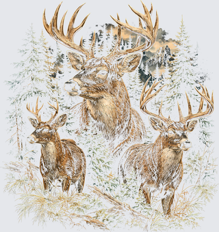 Deer Forest - For Black Shirt