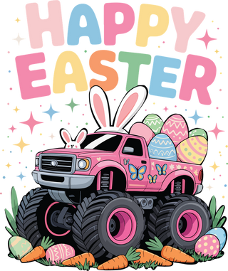 Happy Easter Pink Monster Truck