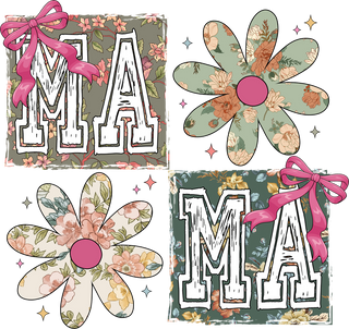Retro Mama Floral PNG