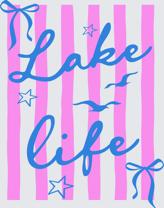 Lake Life Pink Blue Dark