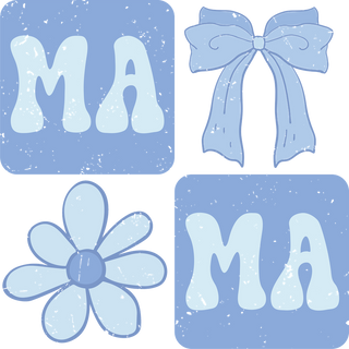 Blue Retro Mama Checkered
