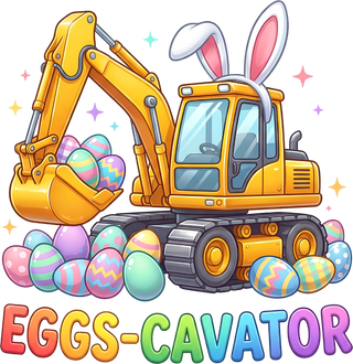 Eggs-Cavator Png, Excavator Easter