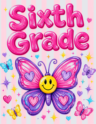 Back To School Butterfly 6th Grade