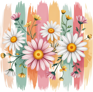 Brushstrokes Spring Wildflowers PNG