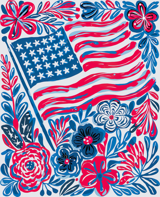 bohofloralamericanflag
