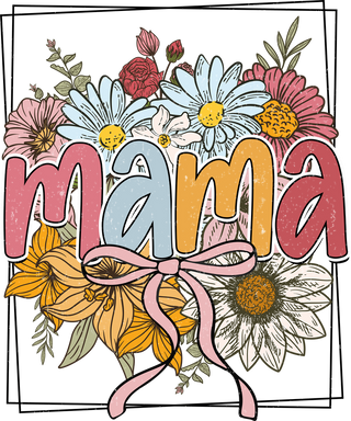 Retro Floral Mama PNG